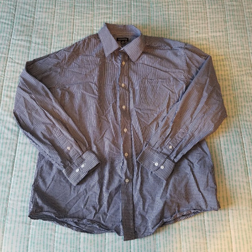 EUC George Blue/White Long Sleeve Button Up L